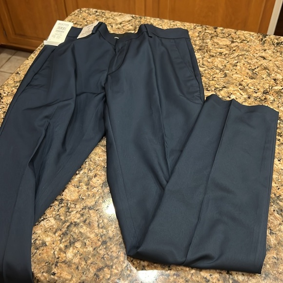 Reaction Kenneth Cole 30W X 32L navy skinny fit flex waistband solid dobby pant - Picture 6 of 7
